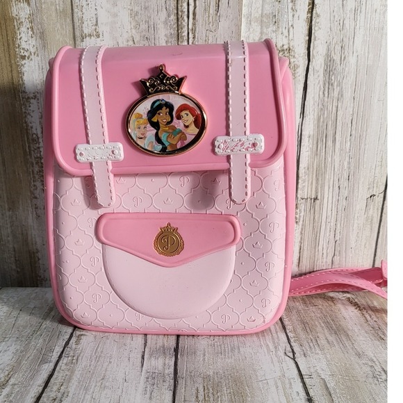 Disney Princess Backpack Purse Pink Belle Ariel Jasmine Girls Shoulder Bag - Picture 2 of 8